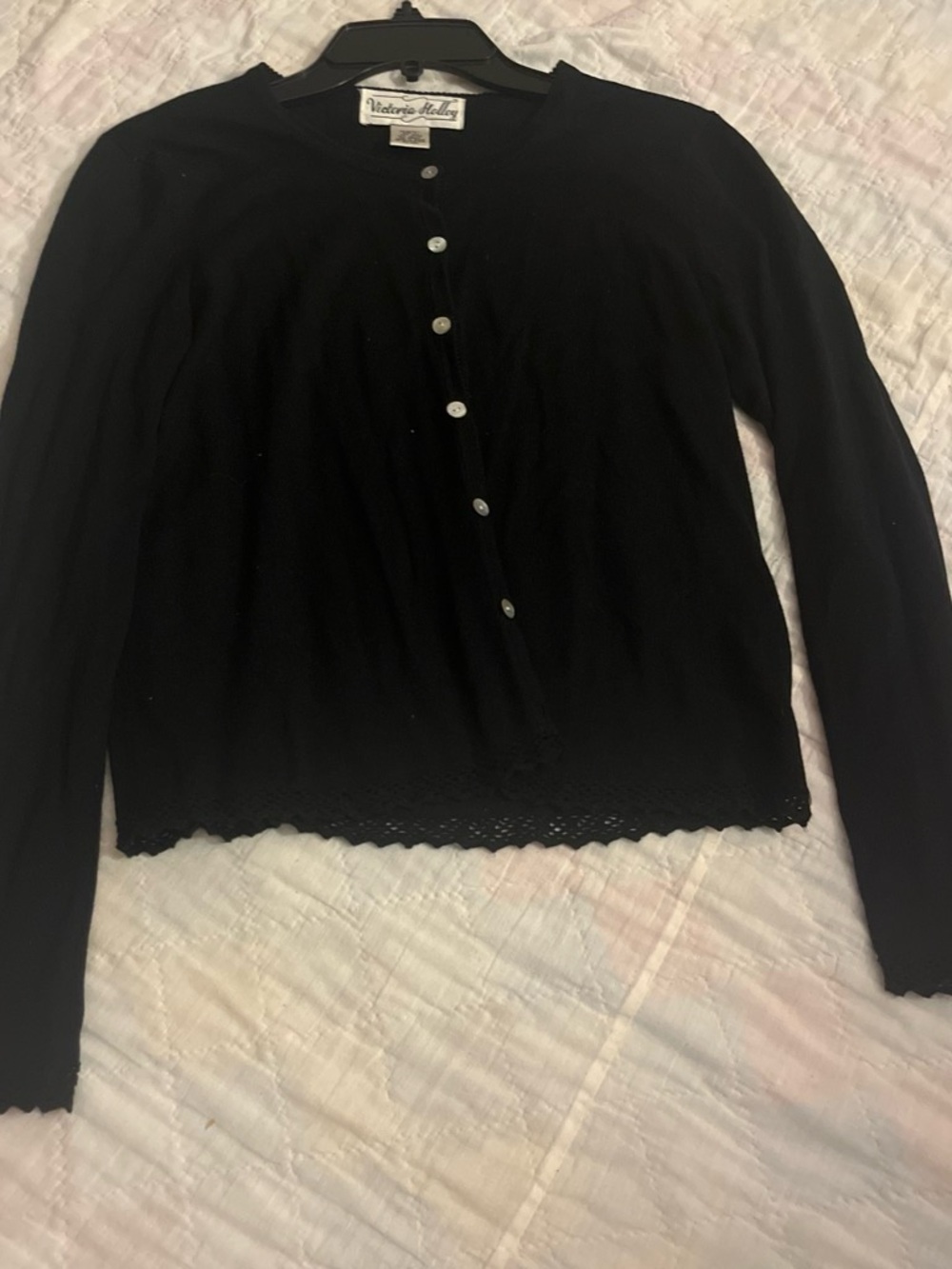 Black Long-Sleeve Button Cardigan